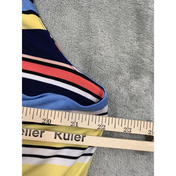 Rafaella XL Multicolor Striped Sleeveless Dress With Beaded Neckline - Picture 4 of 8